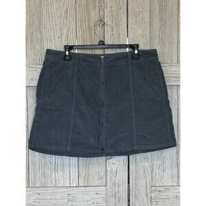 American Eagle Blue Corduroy Hi-Rise A-Line Mini Skirt Full Zip Front Size 14